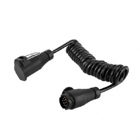 Spiral Electric Cable With One 13pin Plug And One 13pin Socket