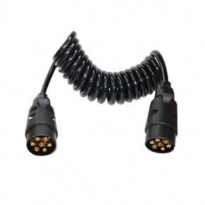 Sprial Electric Cable With Two 7 Pin Plastic Plugs